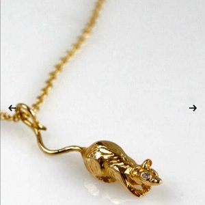 Catbird gold necklace. Rat w diamonds